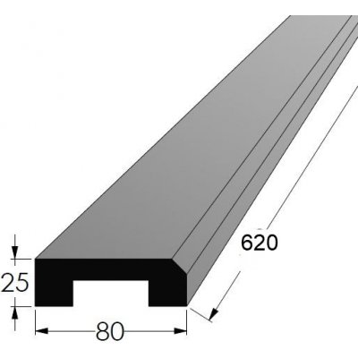 Dveřní práh s drážkou - O BK 600x80 x 25 | Zboží Auto