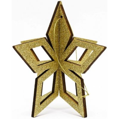 DECOLED Vánoční ozdoba zlatá hvězda, 3D, 15 cm – Hledejceny.cz