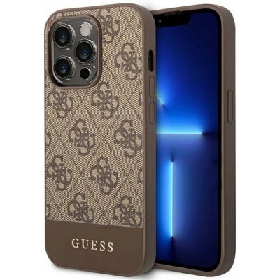 Pouzdro Guess iPhone 14 Pro Max 4G Stripe Collection hnědé – Zboží Mobilmania