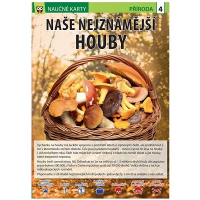 Naše nejznámější houby - Naučné karty – Zboží Mobilmania