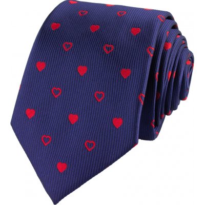Pánská kravata Srdce tmavě modrá – Sleviste.cz