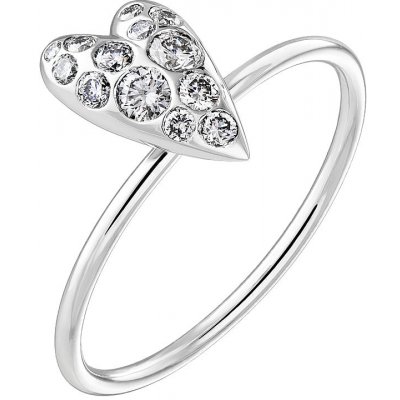 Tiami Prsten z bílého zlata s diamanty Cute Heart Sparkling RCHSW2201 – Zboží Mobilmania