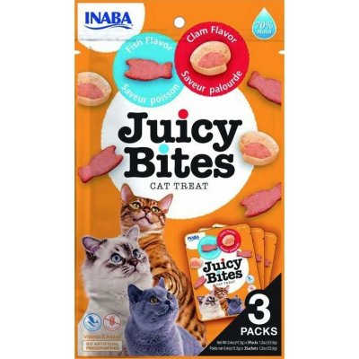 Inaba Juicy Bites Cat Ryba a mušle 3 x 11,3 g – Hledejceny.cz