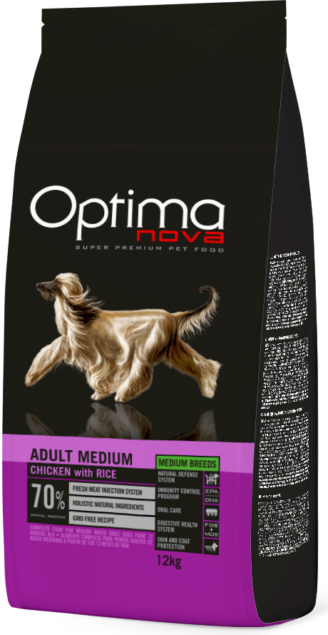 Optimanova Medium Adult kuřecí a rýže 12 kg