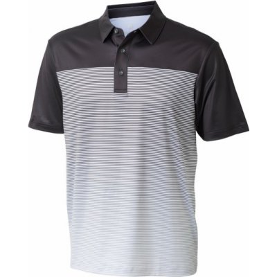 Backtee Mens Striped Polo black