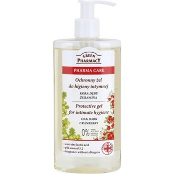 Green Pharmacy Pharma Care Oak Bark Cranberry ochranný gel na intimní hygienu (0% Soaps, SLS, SLES, Parabens, Colorants) 300 ml