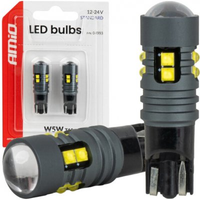 Amio 2ks LED 12V/24V 5W W2,1x9,5d čirá CANBUS – Hledejceny.cz