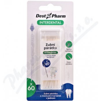 Destpharm zubní párátka s mezizubním kartáčkem 60 ks