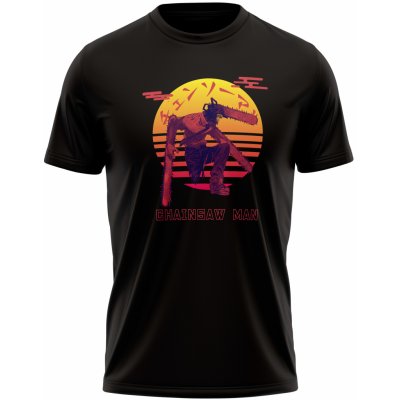 tričko Chainsaw Man Sunset Effect černé