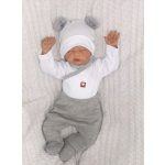 Z&Z 5-dílná kojenecká soupravička pletená do porodnice šedá bílá – Zboží Dáma