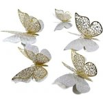 Dortisimo Nejedlá dekorace stříbrno-zlatá Motýlci (12 ks) – Zboží Dáma