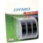 Originální pásky Dymo, S0847730, bílý tisk/černý podklad, 3m, 9mm, 3D, 3ks