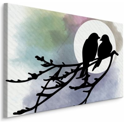 MyBestHome BOX Plátno Siluety Ptáků Na Větvi Varianta: 70x50