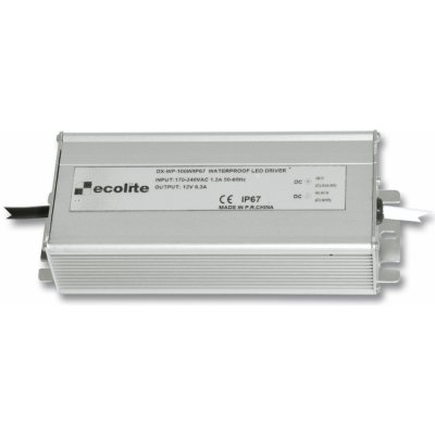 Ecolite El. trafo,230V-12V,8.3A,100W DX-WP-100W/IP67 – Zbozi.Blesk.cz