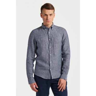 Gant reg slim linen shirt modrá – Zboží Mobilmania