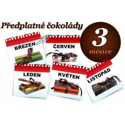 Předplatné čokolády na 3 měsíce, 3 tabulky (hořká) – Zbozi.Blesk.cz