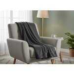 Mybesthome přehoz na křeslo mikrovláknový pléd CAROL grafitová 70 x 160 cm – Sleviste.cz