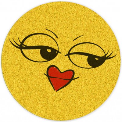 PokojovaDekorace.cz Korkové podtácky s potiskem 561 Smajlík průměr 10,5cm 1 ks – Zboží Dáma