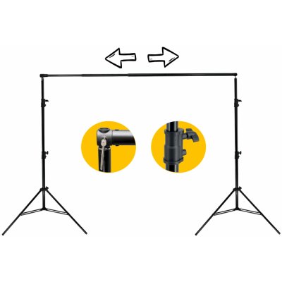 FILM-TECHNIKA Solidní nastavitelná konstrukce pro fotopozadí (3 x 2,9m) – Zboží Mobilmania