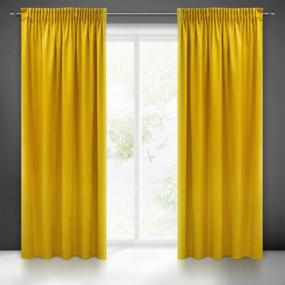 Pierre Cardin ZATEMŇOVACÍ ZÁVĚS NA PÁSCE PIERRE CARDIN SIBEL 140X270 CM HOŘČICOVÁ – Hledejceny.cz