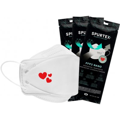 SpurTex nanorespirátor V300 FFP3 NR Srdce L 3 ks