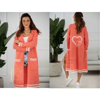 Fashionweek Unikátní luxusní dlouhý pletený kabát svetr SERCA marakuja – Zboží Mobilmania