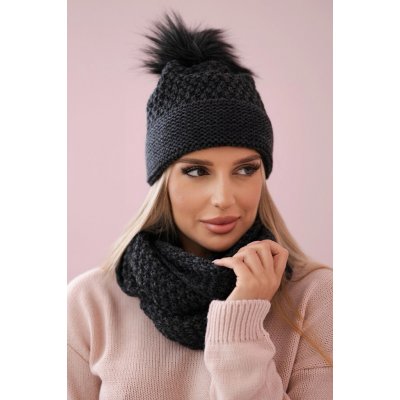 Fashionweek Dámský zimní set šál a čepice PLK2 grafitová – Hledejceny.cz