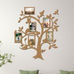 dřevo života Dřevěný fotorámeček na více fotografie Ptačí strom Zvolte barvu dekoru: Buk, Velikost fotorámečků: 79x93 – Zboží Dáma