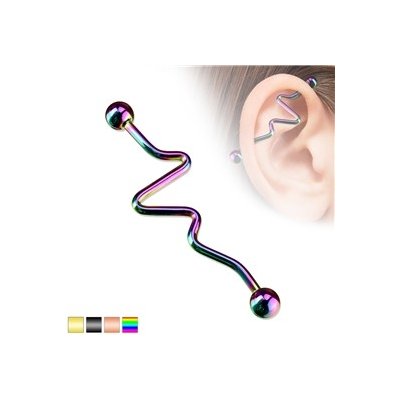 Piercingate Industrial piercing PIN00055 černá – Zboží Mobilmania