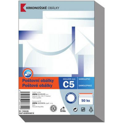 Obálky C5 samolepicí - 50 ks – Zboží Mobilmania
