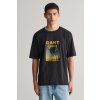 Pánské Tričko Gant WASHED GRAPHIC SS T-SHIRT EBONY BLACK