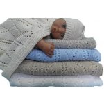 Baby Nellys Háčkovaná sada dečka s čepičkou šedá – Sleviste.cz