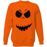 Unisex s potiskem Halloween face mikina Oranžová – Zboží Dáma