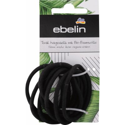 ebelin gumičky do vlasů z bio bavlny, černé 9 ks