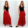 Dámská sukně Fashionweek dlouhá maxi letní španělská sukně ze vzdušného materiálu s volánky ZIZI266 vínově