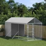 vidaXL Venkovní psí kotec se střechou stříbrný 200 x 600 x 250 cm – Hledejceny.cz