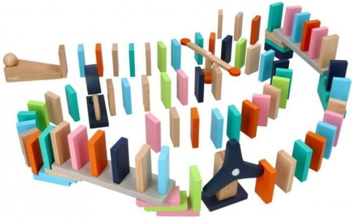 Woody Dřevěné barevné domino 200 ks