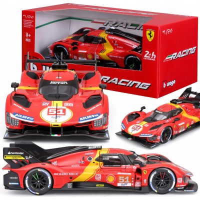 Bburago Ferrari Racing 499P LMH Červená 51 1:24 – Zboží Mobilmania