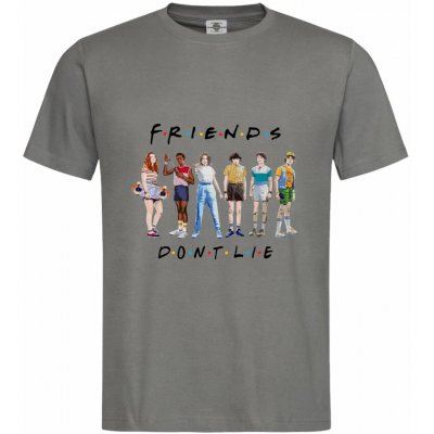 Tričko Stranger Things Friends Dont Lie břidlice – Zboží Dáma