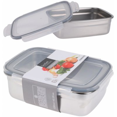 M.A.T. Group Dóza obdélníková nerez + PH víčko s klick uz. 1,25 l 19,5 x 14,5 x 6,5 cm – Sleviste.cz