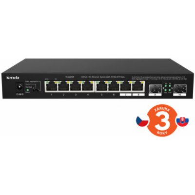 Tenda TEM2010F - 8x 2.5G RJ45 + 2x 2.5G SFP port, VLAN, MAC 16K, ochrana 6kV, propustnost 50 Gb/s – Zboží Živě