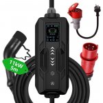 Immax NSE001 Nabíjecí stanice pro elektromobily 11kW 3fázová max. 16A IEC 62196 Typ 2 CEE na Schuko 1 fáze 5m kabel černá NSE001 – Sleviste.cz