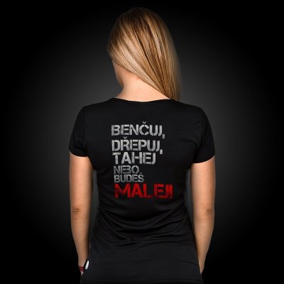 Fitness tričko do posilovny Gymtime dámské BENČUJ DŘEPUJ TAHEJ NEBO BUDEŠ MALEJ – Zboží Dáma