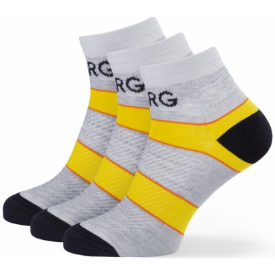 Warg Trail pánské ponožky Low Wool 3-pack šedá/žlutá