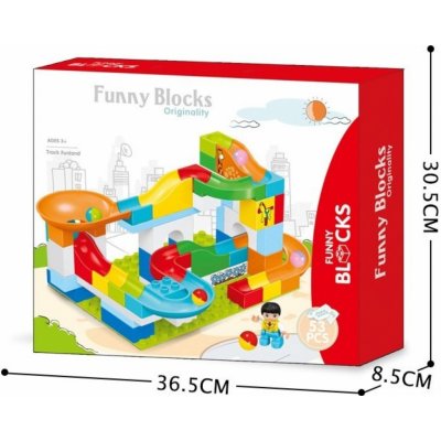 FUNNY BLOCKS Kuličková dráha s kostkami 53 ks – Zboží Živě