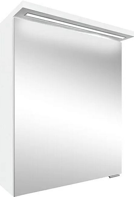 German Zrcadlová skříňka Linda s LED osvětlením / 366 lm / 3,9 W / 1-dveřový / 50 x 67,2 cm / dřevotříska / bílá