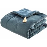 Atmosphera Přehoz přes postel, Velurová, Měkká deka, barva moře, 75 x 180 cm mořská modrá – Sleviste.cz