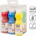 Creall Spongy sada temperových barev s houbičkou 6 ks 250 ml – Zboží Dáma