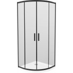 MEXEN/S Rio sprchový kout čtvrtkruh 80x80, dekor, černá + bílá vanička se sifonem 863-080-080-70-30-4110B – Sleviste.cz