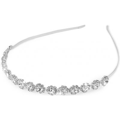 Štrasová čelenka do vlasů s květy Varianta: crystal, Balení: 1 ks – Zboží Dáma